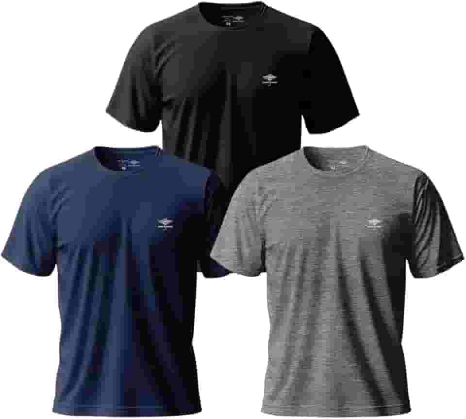 Kit 3 Camisetas Plus Size Masculinas Dry Fit Academia Verão Tamanho Grande (BR, Alfa, XGG, Plus Size, KIT CORES 2)