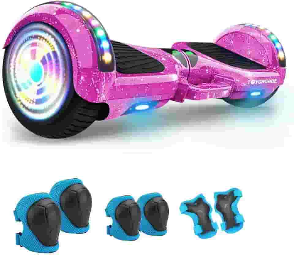 FINYQBET Hoverboard Elétrico - 6.5 ' Roda, 4400 mAh Skate Elétrico, Autobalanceamento Inteligente, Bluetooth, LED, 15km/h, 120kg Carga Máxima - Ideal para Crianças e Adultos - Uso em Casa, Parque (Roxo Estelar)