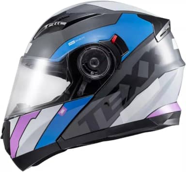 Capacete Texx Escamot Gladiator V3 Reisen Azul Rosa Branco 56