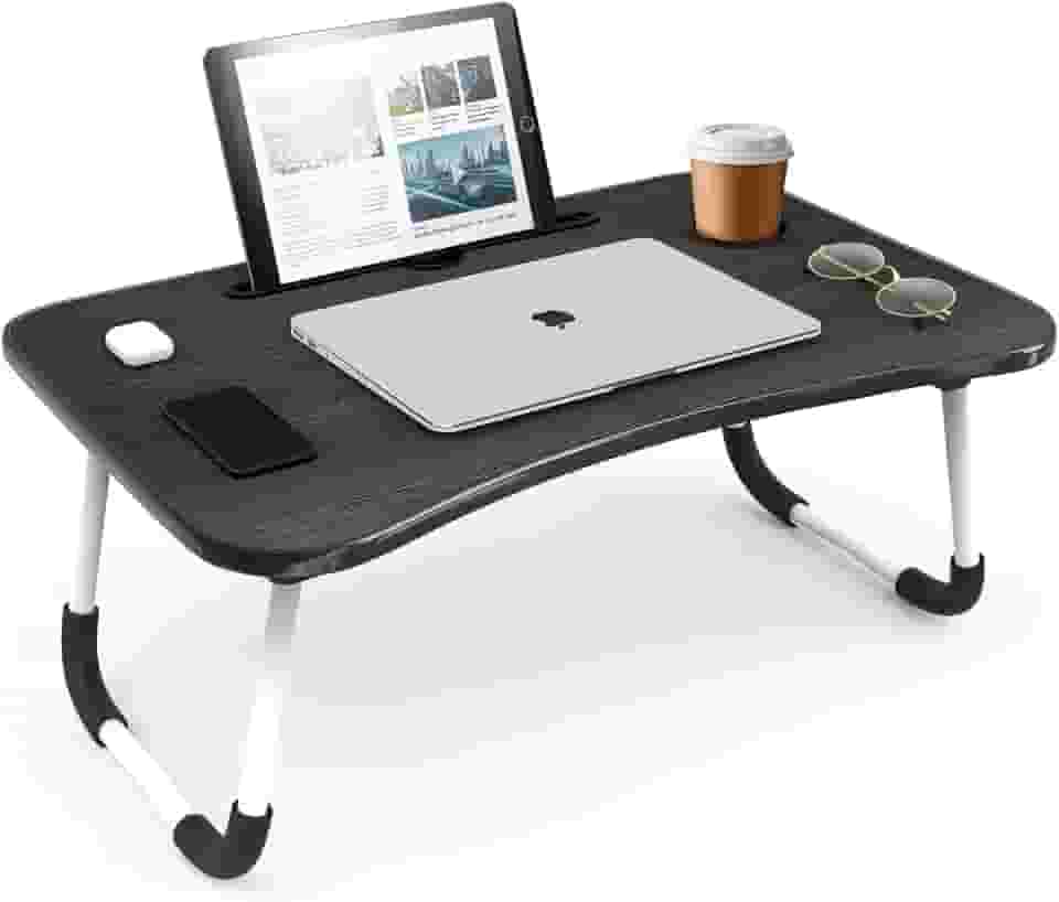 Mesa para Notebook Portátil Dobrável - Perfeita para Cama e Sofá, Compacta e Resistente, Mesa Notebook Cama para Home Office e Estudo, Estudo Leve com Pés Antiderrapantes (Preto)
