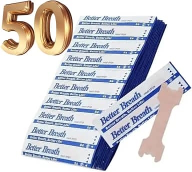 Better Breath Tiras Nasais, Dilatador Nasal, Pacote com 50 Unidades Respire Melhor (Tam. Grande: 66x19MM)