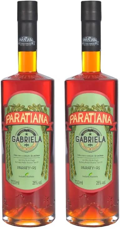 Kit 2 Cachaças Gabriela Cravo E Canela Paratiana 700 ml Artesanal Premium Premiada Paraty Destilada Presente Jorge Amado Natal Drink Pinga