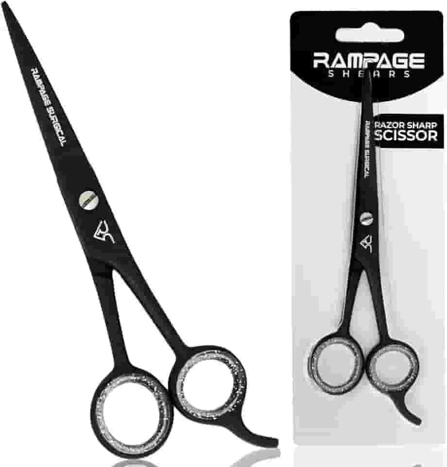 Rampage Surgical Tesoura De Cabeleireiro Profissional 6,5' Preta, Corte Cabelo Japonesa Aço Inoxidável Para Salão Barbeiro (Preta - B-6)