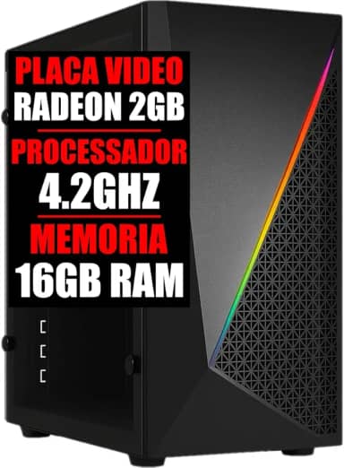 PC GAMER CPU 4.2GHZ, PLACA VIDEO 2GB, 16GB RAM, SSD 480GB (16GB RAM + SSD 120GB)
