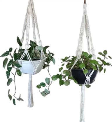 Kit 02 Suporte Corda Para Vasos Arte Macrame 70 cm