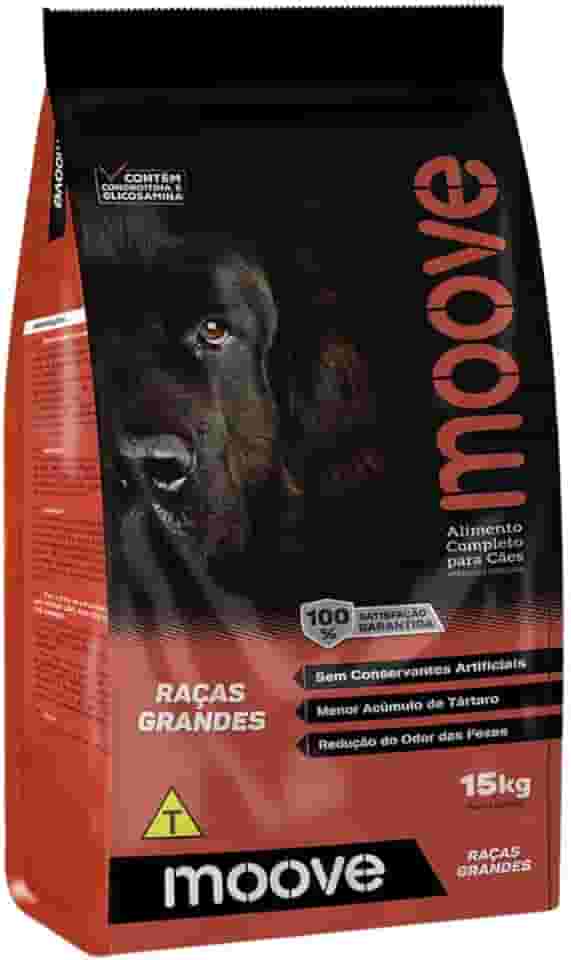 Alimento Completo Moove Premium Ração Para Cães Adultos Raças Grandes Sabor Frango 15Kg