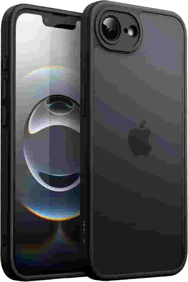 JETech Capa Matte para iPhone 16e 6,1 Polegadas 2025, Case Proteção Contra Quedas de Nível Militar à Prova de Choque, Capinha Traseira Translúcida Fosca, Anti-Impressão Digital (Preto)