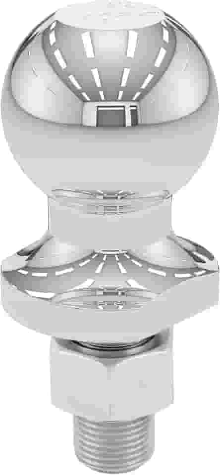 CURT Esfera de engate de reboque cromada 40001, 9 kg, diâmetro de 4,5 cm, haste de 3/4 x 3,5 cm, prata