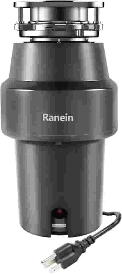 Ranein Triturador De Lixo De 3/4 Hp Com Cabo De Alimentação, Moagem Silenciosa De Aço Inoxidável, Triturador De Resíduos De Alimentos Para Pia De Cozinha, Alimentação Contínua, Deepcut