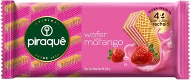 Biscoito Wafer Recheio Morango Piraquê Pacote 100g