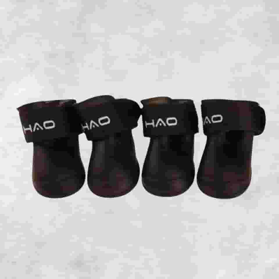Bota de Silicone PRETA para Cachorro Botinha para Patas Antiderrapante Impermeável Protetor Pet com 4 Unidades (L)