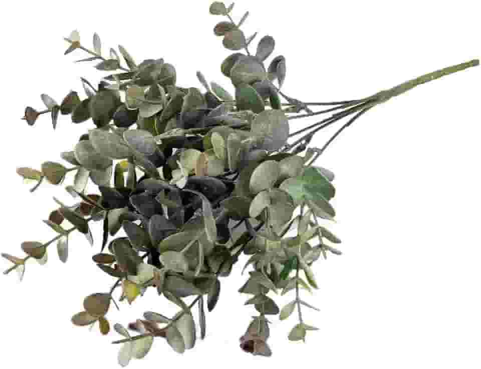 Buquê de Eucalipto Folhagem Artificial Decoração Casamento (Verde Escuro)