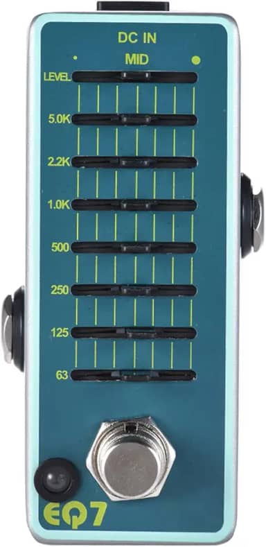 Qudai EX EQ7 Guitarra Equalizador Efeito Pedal 7 Bandas EQ Full Metal Shell True Bypass PC