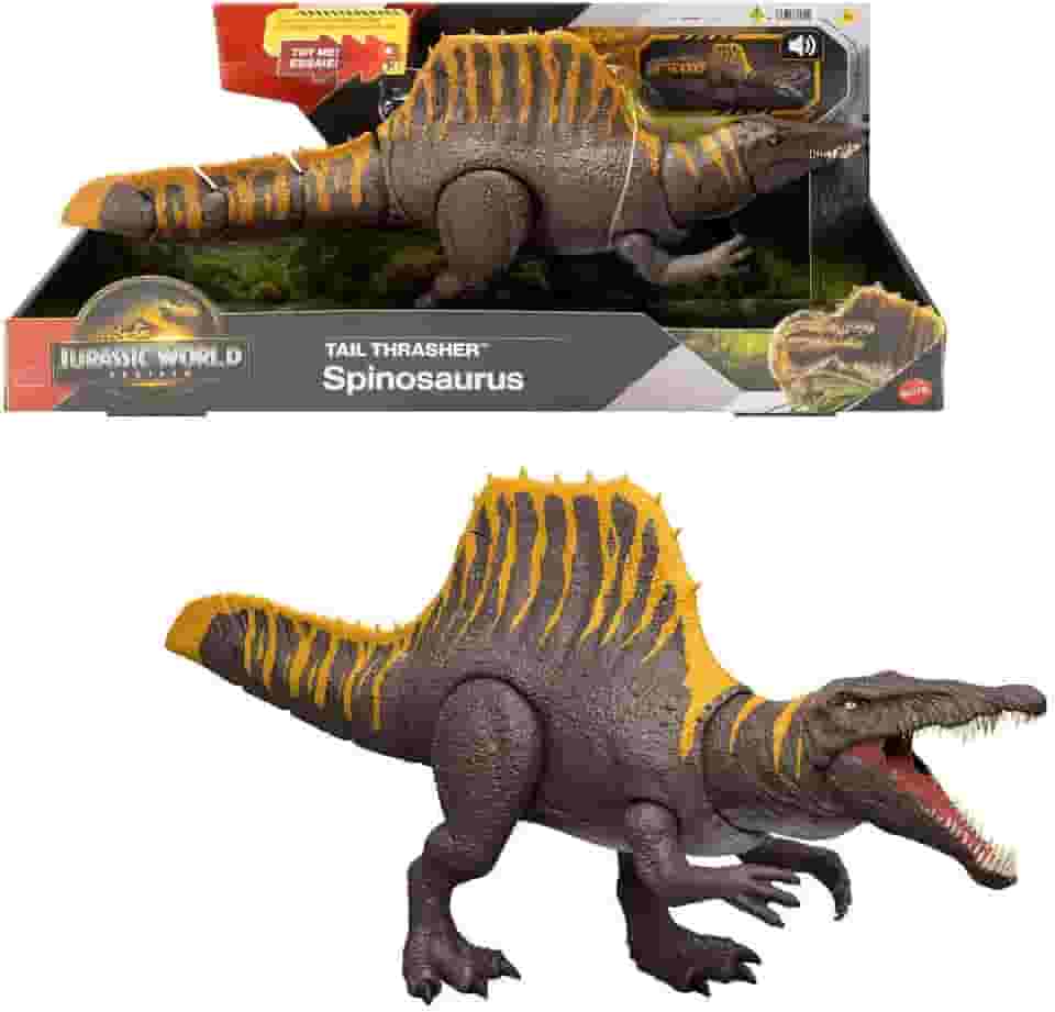 Jurassic World Dinossauro de Brinquedo Rebirth Spinosaurus para crianças a partir de 4 anos