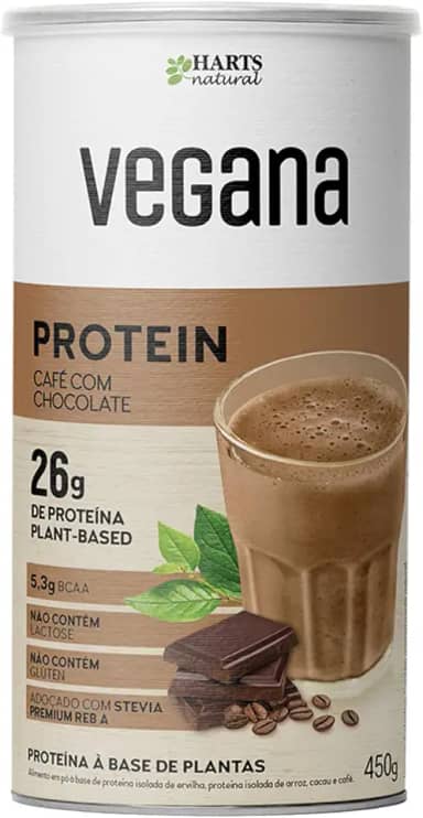 Vegana Proteina Pó Café com Chocolate - Lata 450g