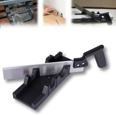 Kit Gabarito Caixa Meia Esquadria Serrote Corta Ângulos Serra 300mm P/Serrar Madeira Forma de Corte Serrinha de Marceneiro