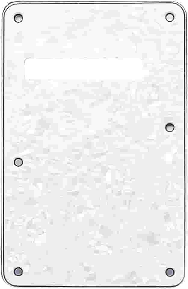 6 furos PVC Strat placa traseira Tremolo Trem Cavity Cover para Fender EUA/Mexican Standard Stratocaster guitarra elétrica estilo moderno, pérola branca - 4ply