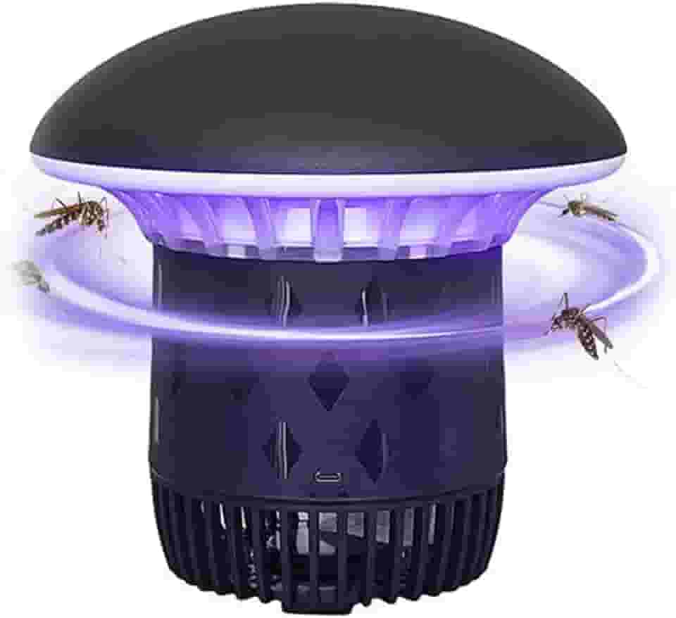 Armadilha Eletrônica para Mosquitos, Mosquito Zapper com Lâmpada Ultravioleta UVA, Plug in Mosquito Killer, Silenciosa e Segura, Ideal para Ambientes Internos, USB, Preto