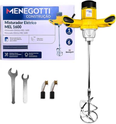 Misturador Batedor Elétrico Menegotti Mel1600w 127v Para Tinta, Rejunte, Impermeabilizante e Argamassa
