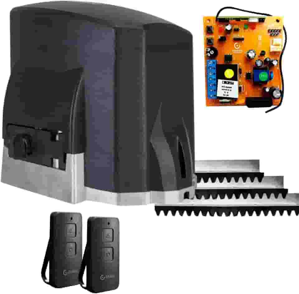 Kit Motor de Portão Eletrônico Deslizante Kdz Fit 1/4hp Garen 2 Controles 3 Metros de Cremalheira (220, Volts)