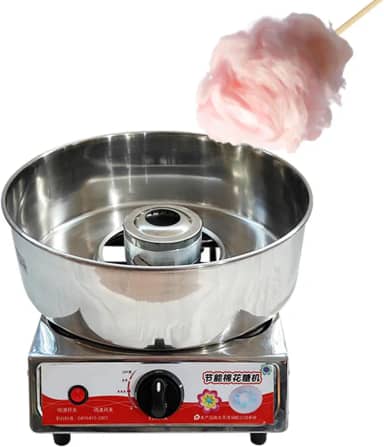 MáQuina De AlgodãO Retrô,MáQuina De AlgodãO Doce Comercial Para Barracas,Corpo De AçO InoxidáVel,Calor ControláVel Com Colher De AçúCar E Escova De AçO Para Festas,Uso Comercial