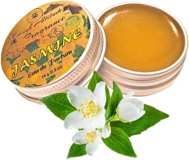 Perfume Jasmine – Eau de Parfum – Bálsamo Sólido – Óleos Essenciais Naturais Fragrância de Aromaterapia (Grandiflorum, Sambac, Gardênia, Magnólia, Champaca Branca), Tamanho de Viagem, Presentes de