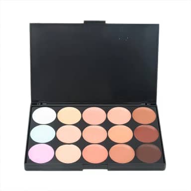 Conjunto de maquiagem com 15 cores para base de corretivo e iluminador - base de contorno/paleta de corretivo - vegano, sem animais e hipoalergênico (z15-01)