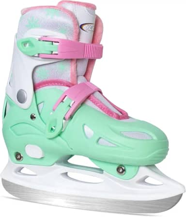 Nattork Patins de gelo para crianças, meninos, meninas, com revestimento de plástico resistente, patins ajustáveis, 4 tamanhos, essenciais para patinação ao ar livre, escolha perfeita, rosa, azul,