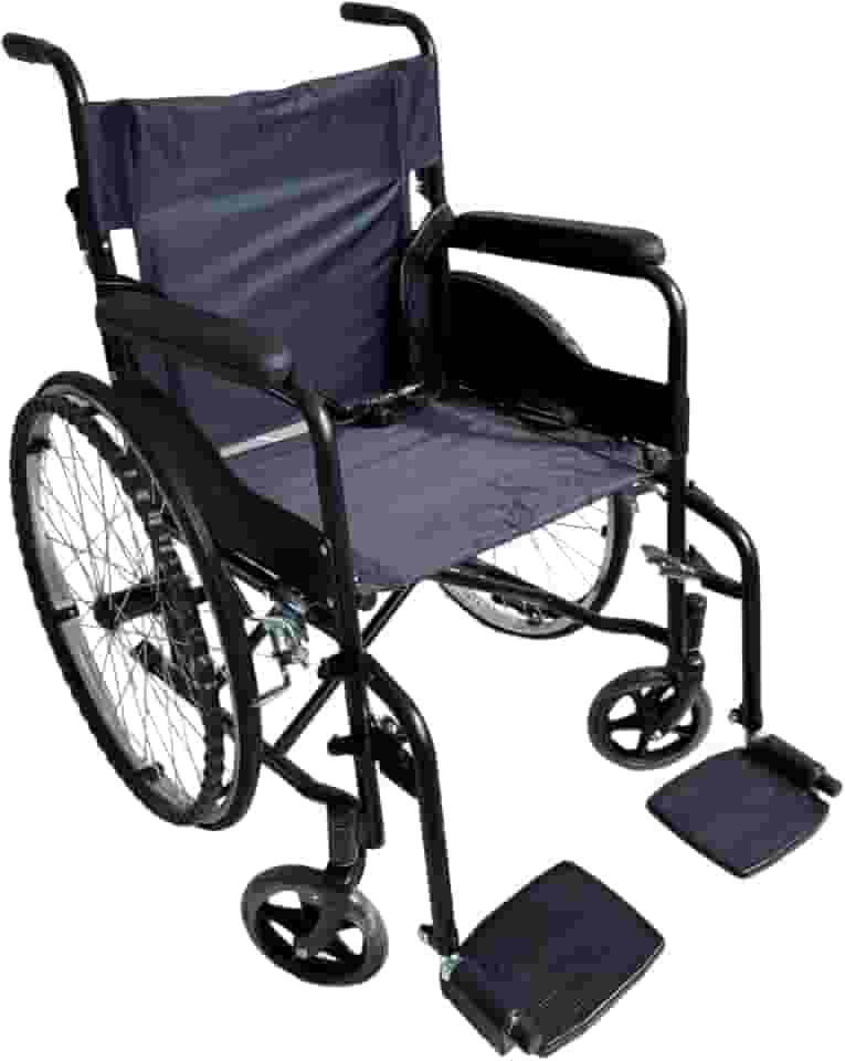 Cadeira De Rodas para Idoso Dobrável Resistente Até 130kg BK Preta