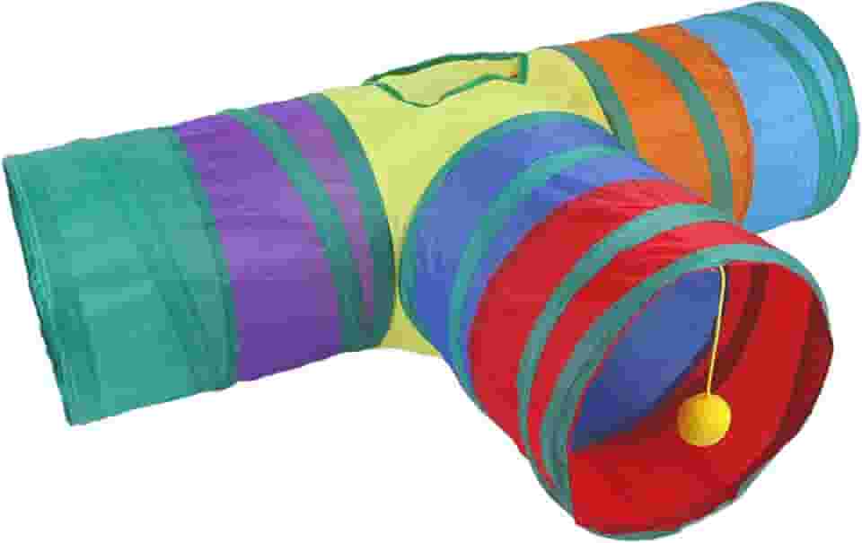 Túnel de Gato Portátil de 3 Vias para Brincar Tubo de Rastreamento para Crianças Gatinho Peek Túneis Brinquedo