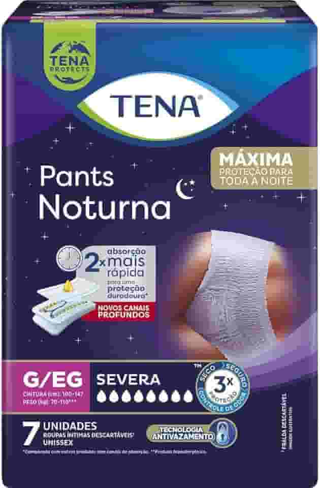 Tena Pants Noturna, Roupa Íntima para Incontinência Urinária, G/EG - 7 unidades