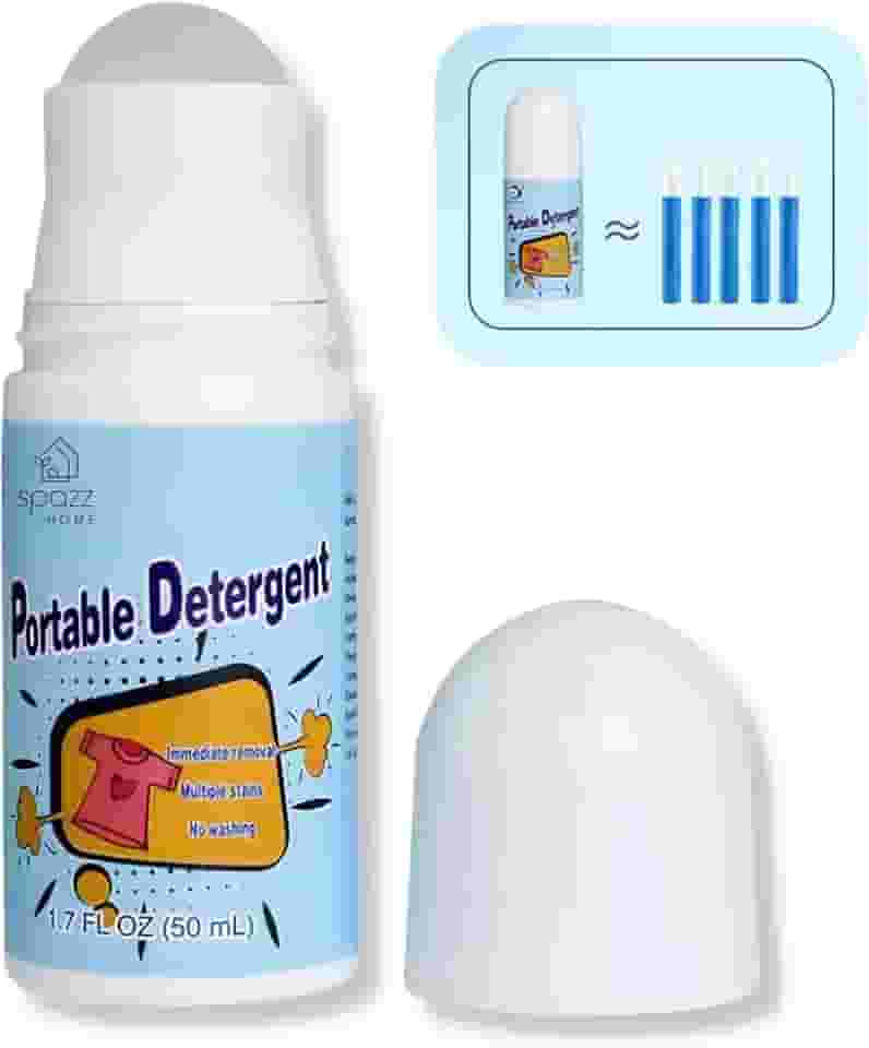 Spazz Home Tira Manchas Difíceis em Roupas, NOVIDADE. Portátil, 50ml, Roll-On, Remove Manchas de Vinho, Café, Maquiagem, Molhos, Caneta e Mais - Não Precisa Lavar; Super Prático; Leve na Bolsa.