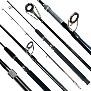 VARA DE PESCA MOLINETE ALTO MAR 6'9' (2.1M) 15-45LB - FIBRA VIDRO MACIÇA C/ROSCA - 2 PARTES