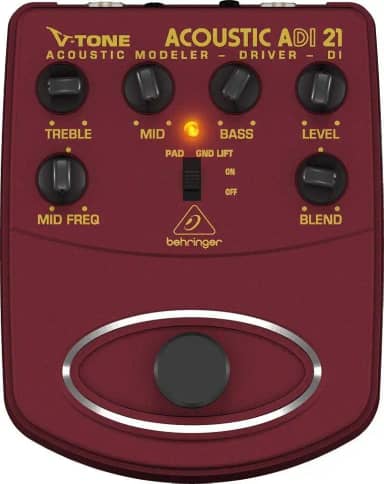 Pedal modelador para violão Behringer ADI21 V-Tone Acoustic Driver DI