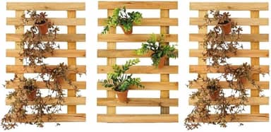 Kit 3 Floreira Treliça Madeira 60x40 Jardim Vertical Horta