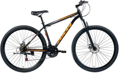 Bicicleta Mountain Bike Aro 29, Quadro em Aço Carbono, com Câmbio e Freio a Disco, para Trilhas e Uso Urbano