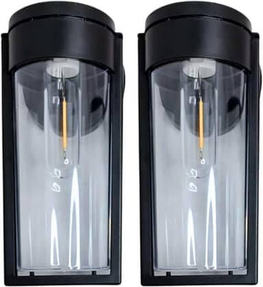 Arandela Solar LED Parede IP65 Kit 2 Luminárias Prova D'água Muro/Varanda Autonomia 8 Horas