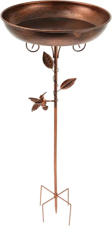 kaimenhong Banheira de metal para pássaros de 81 cm para fora, tigela de banho de pássaros, tigela de banho de pássaros, banheira de pássaros de jardim de ferro, banheira de pássaros independente