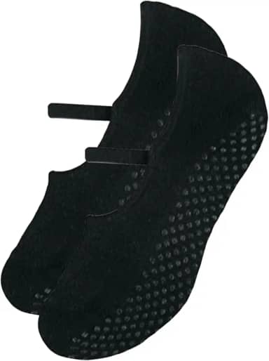 Meia Sapatilha Antiderrapante Feminina Confortável Yoga Pilates Adulto, Preto, 34-39
