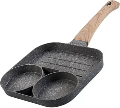 Frigideira Antiaderente 3 Em 1 Para Ovos, Hambúrgueres 33cm