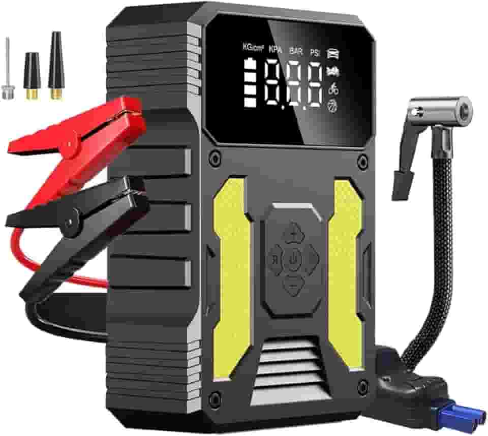 3000A Carregador de Bateria de Carro Portatil com Compressor de Ar de 150 PSI, Bateria de 37000mAh, Carregamento Rápido USB, Ideal para Carros, SUVs, Motocicletas e Emergências