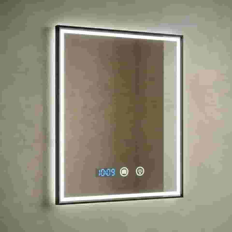 Espelho de Banheiro com Led Moldura Preta 50X70CM