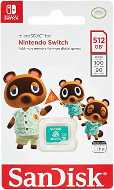 SanDisk Cartão microSDXC™ UHS-I de 512 GB para Nintendo Switch - 512 GB, leitura de 100 MB/s; gravação de 90 MB/s - SDSQXAO-512G-GN3ZN