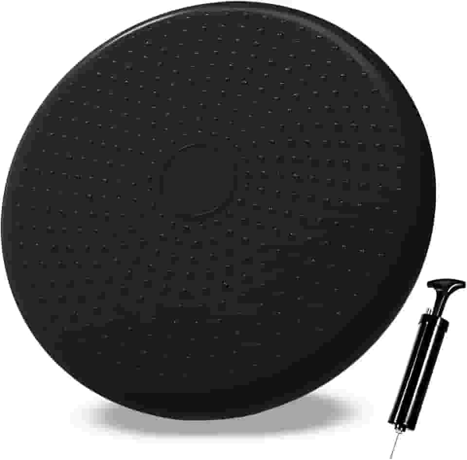 JustGoFit Disco de Equilíbrio Inflável para Pilates e Crossfit – Superfície Texturizada – Bomba Inclusa – Exercícios de Força e Estabilidade