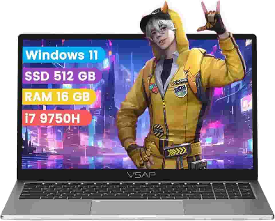 Notebook intel i7 9750H 16GB RAM 512GB SSD Win 11 15.6in
