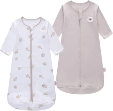 amo nenes Saco de dormir para bebê, manga comprida, cobertor usável, algodão, zíper bidirecional, saco de dormir de 0,5 tog, para bebês de 0 a 18 meses