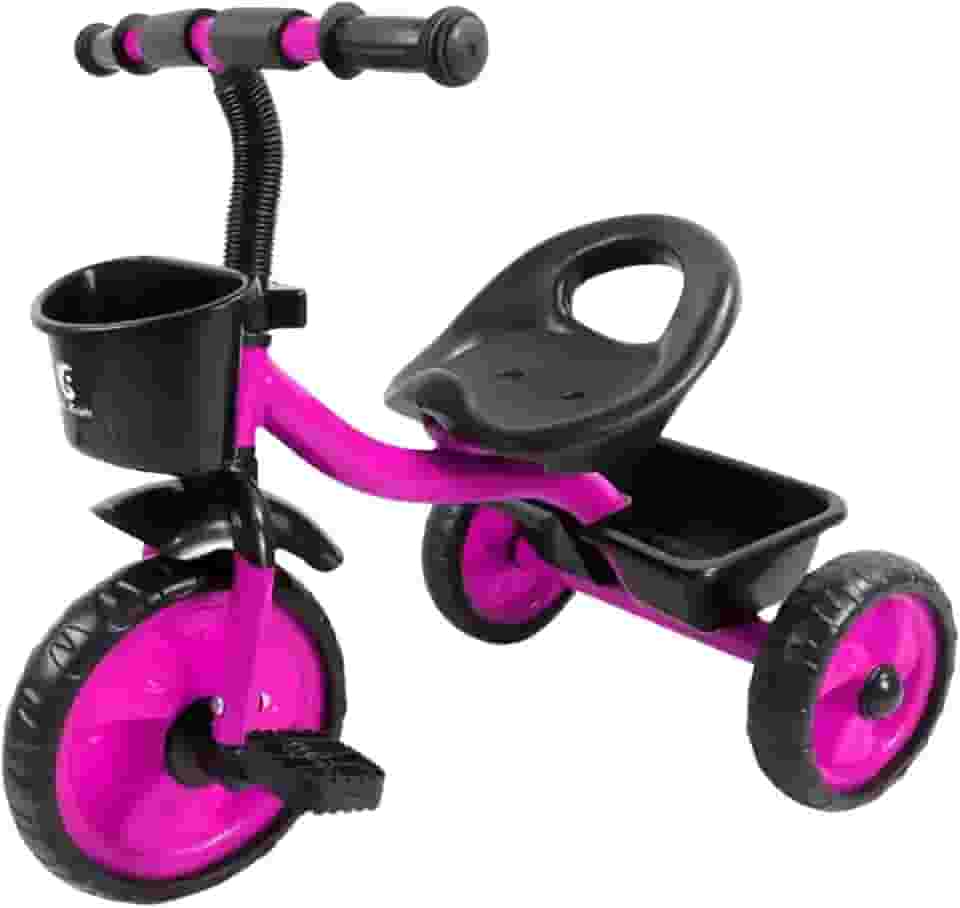 Triciclo Infantil Vermelho Atentu com Pedal 3 Rodas Resistente Brinquedo Infantil para Criança 3 Anos Triciclo Menino com Cesto Cestinha para Passeio e Pedal Infantil (Rosa)