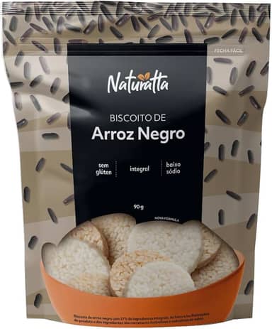 Biscoito Arroz Negro Sem Glúten Naturatta 90G
