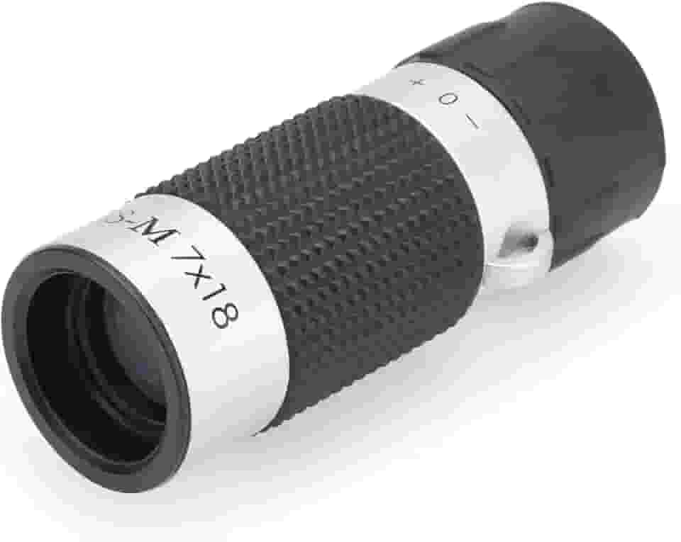 Monóculos Kenko CRM01 Ceres-M, 7 x 18, 7 vezes, 18 calibração, design compacto, peso: 35 g, capa e alça incluídas, prata