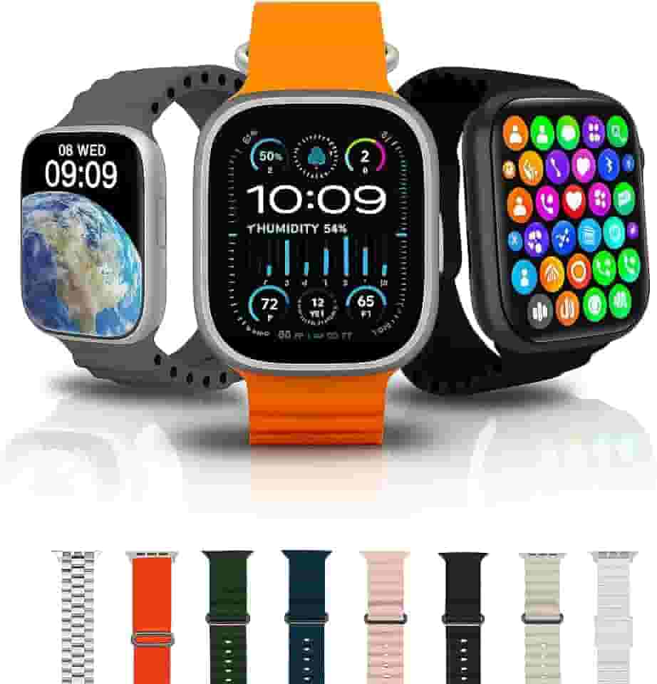 Relógio Smartwatch Com 7 Pulseiras e Tela AMOLED 2.2" Polegadas, Smartwatch Com Design Moderno e Funcionalidades Avançadas Multitarefa, Conexão Bluetooth 5.2